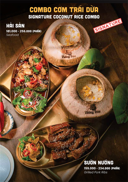 Menu Nhà hàng hải sản cơm niêu Vuông Tròn2